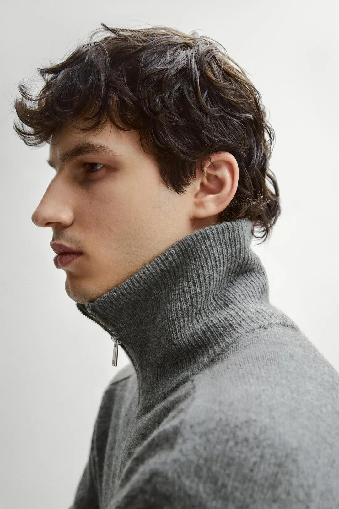 Кардиган из смесовой шерсти на молнии, Massimo Dutti