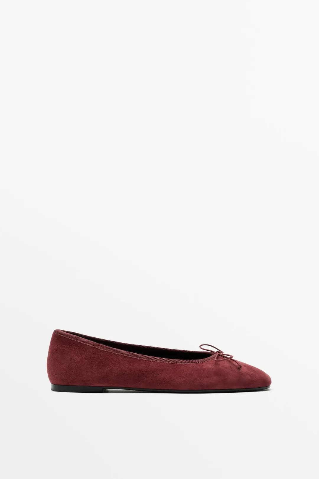 Балетки кожаные с бантом, Massimo Dutti