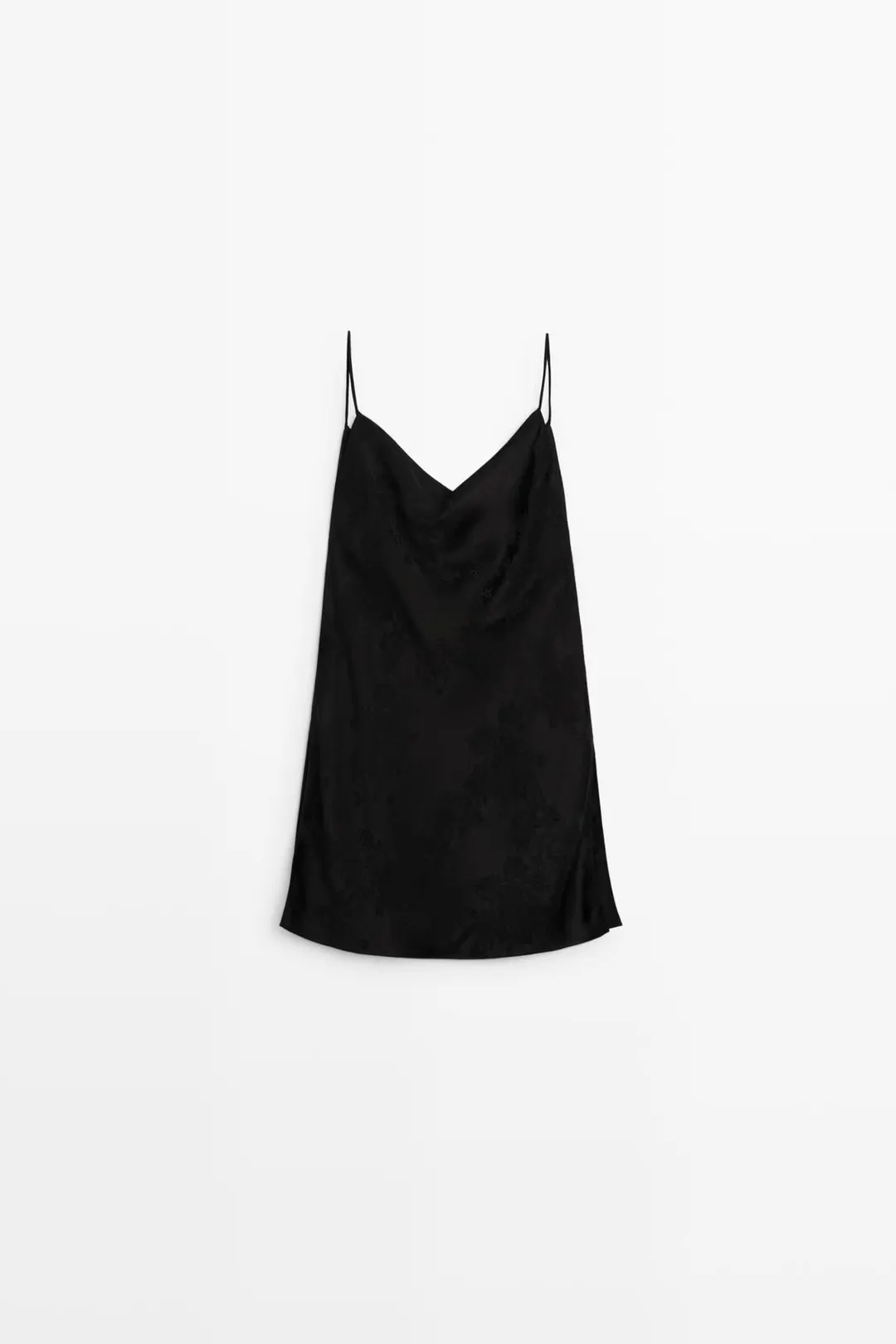 Жаккардовый топ на бретелях с драпированным вырезом, Massimo Dutti