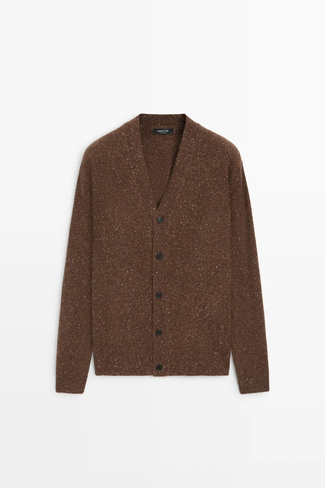 Кардиган меланжевый вязаный с шерстью, Massimo Dutti