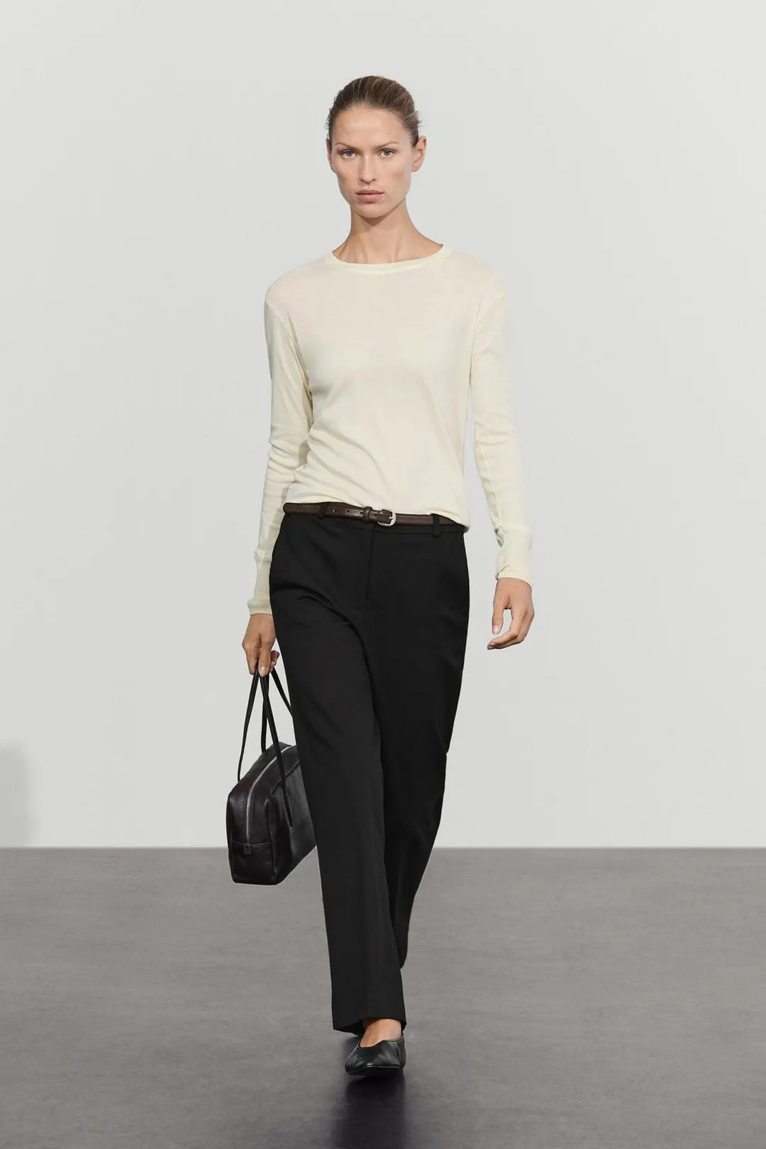 Эластичные брюки прямого кроя, Massimo Dutti