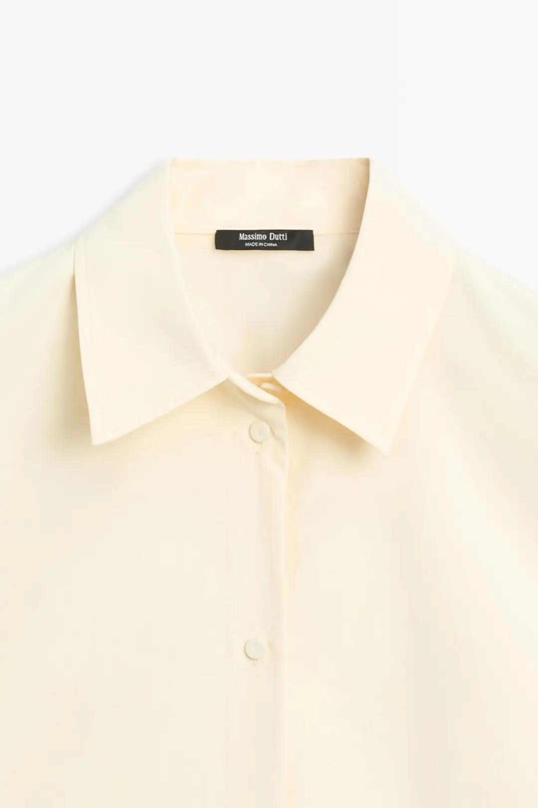 Хлопковая рубашка струящегося кроя с поясом, Massimo Dutti