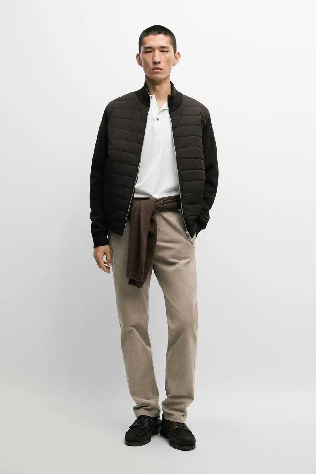 Кардиган из смесовой ткани с воротником-стойкой, Massimo Dutti