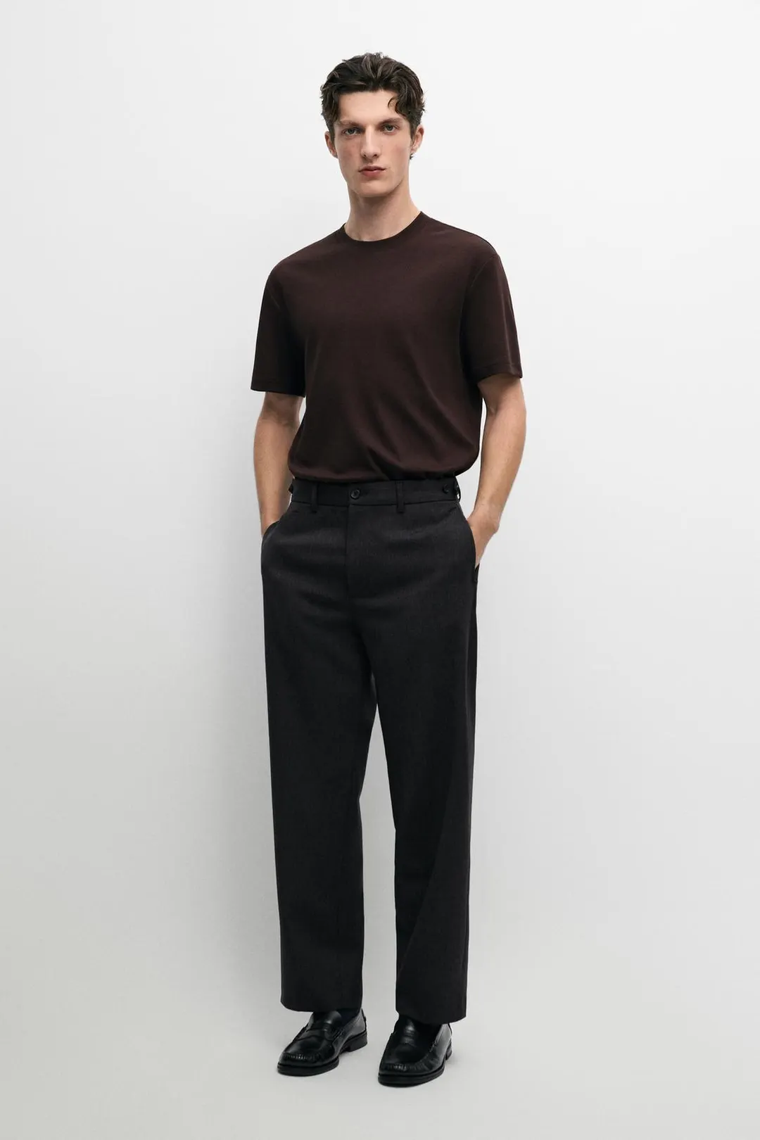 Футболка с короткими рукавами и декоративными швами, Massimo Dutti