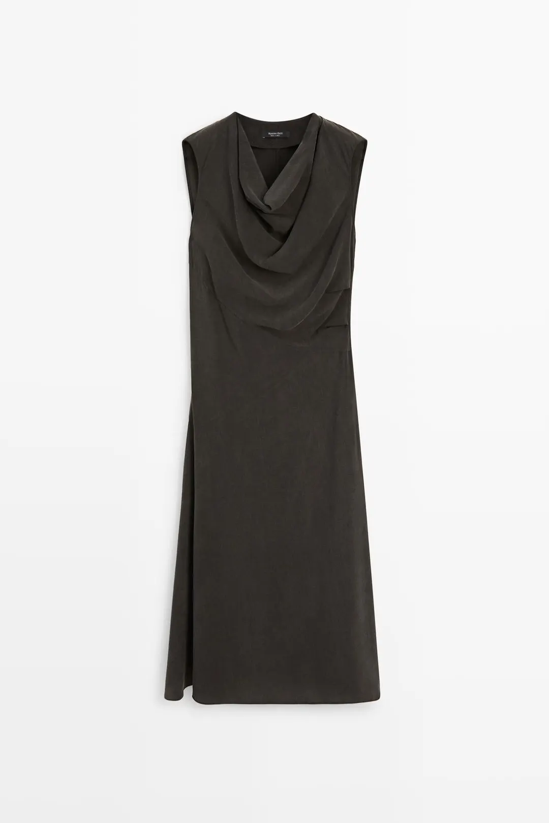 Платье миди с драпировкой, Massimo Dutti