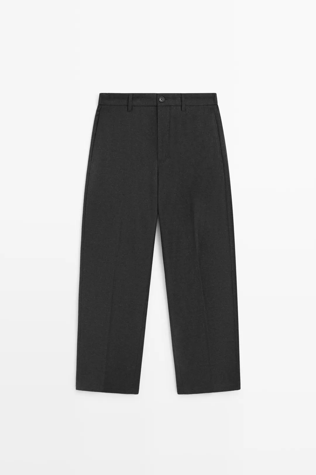 Брюки из 100% шерсти с деталью на талии, Massimo Dutti
