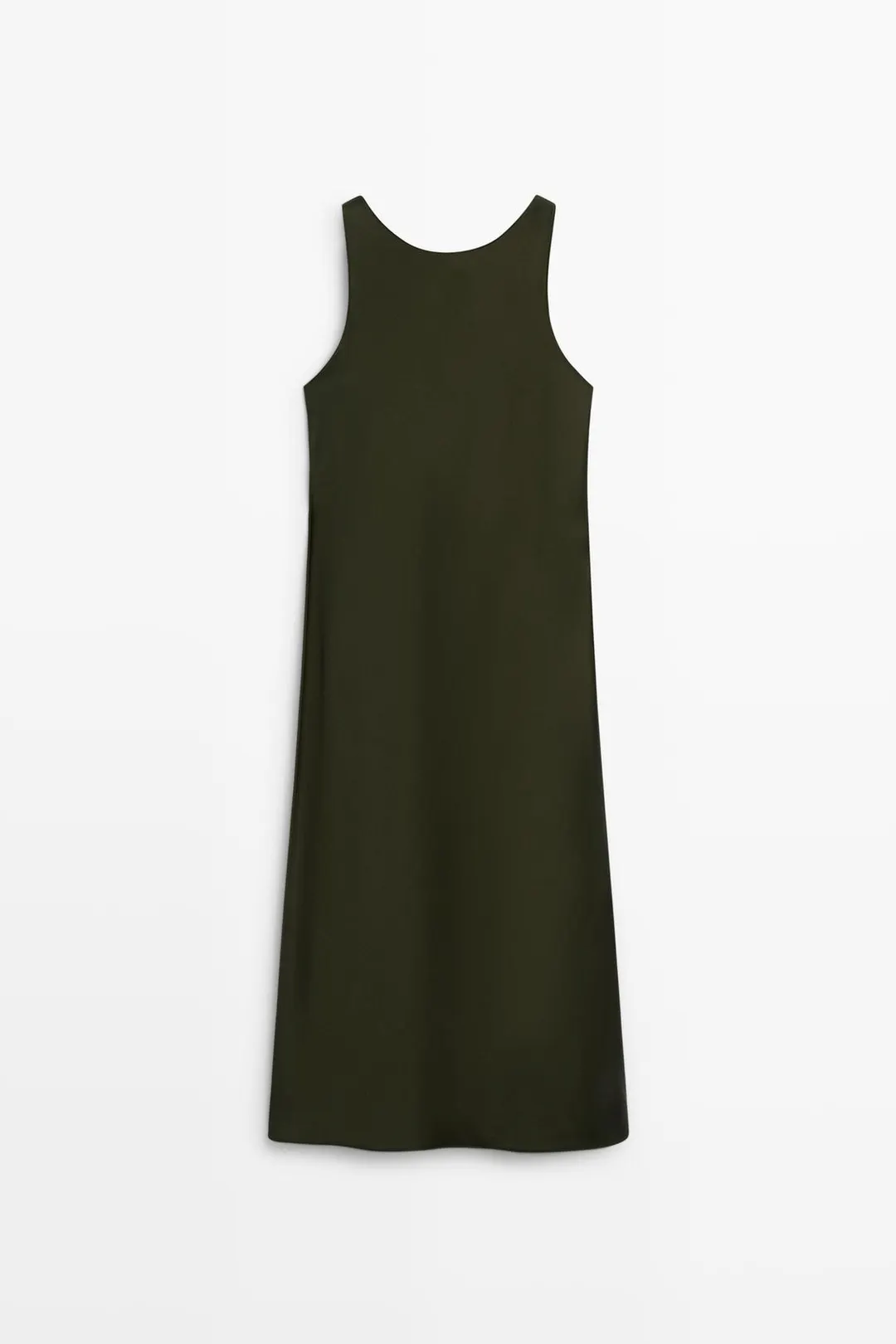 Платье миди атласное, Massimo Dutti