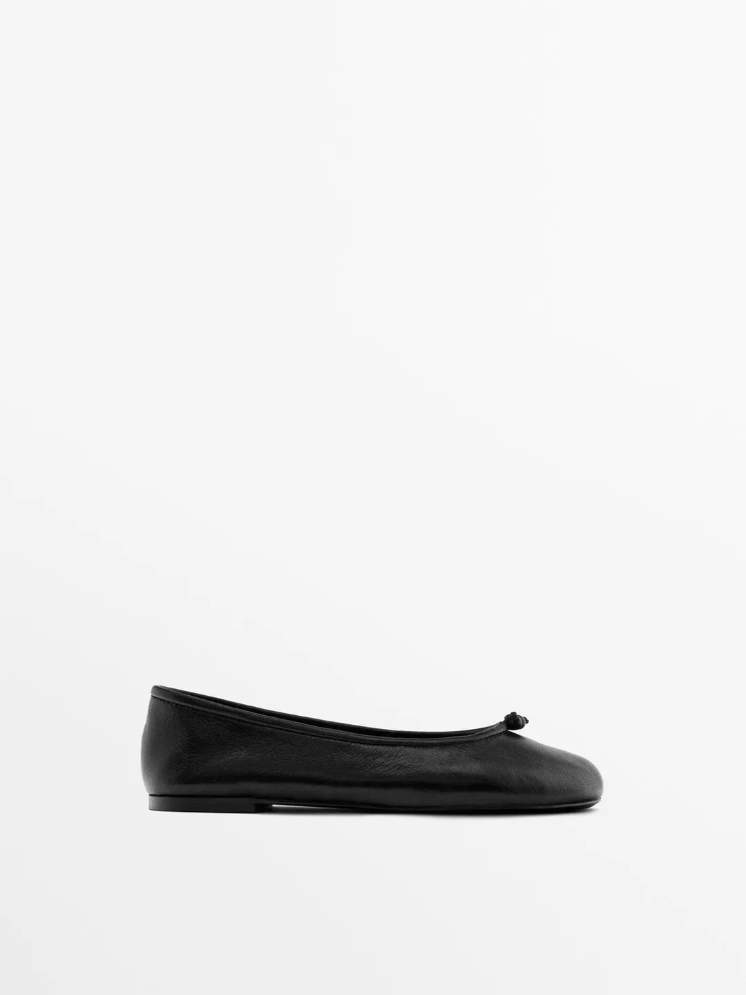 Кожаные балетки с узлом, Massimo Dutti
