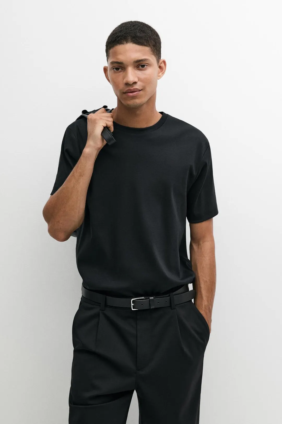 Футболка в рубчик из 100% мерсеризованного хлопка, Massimo Dutti