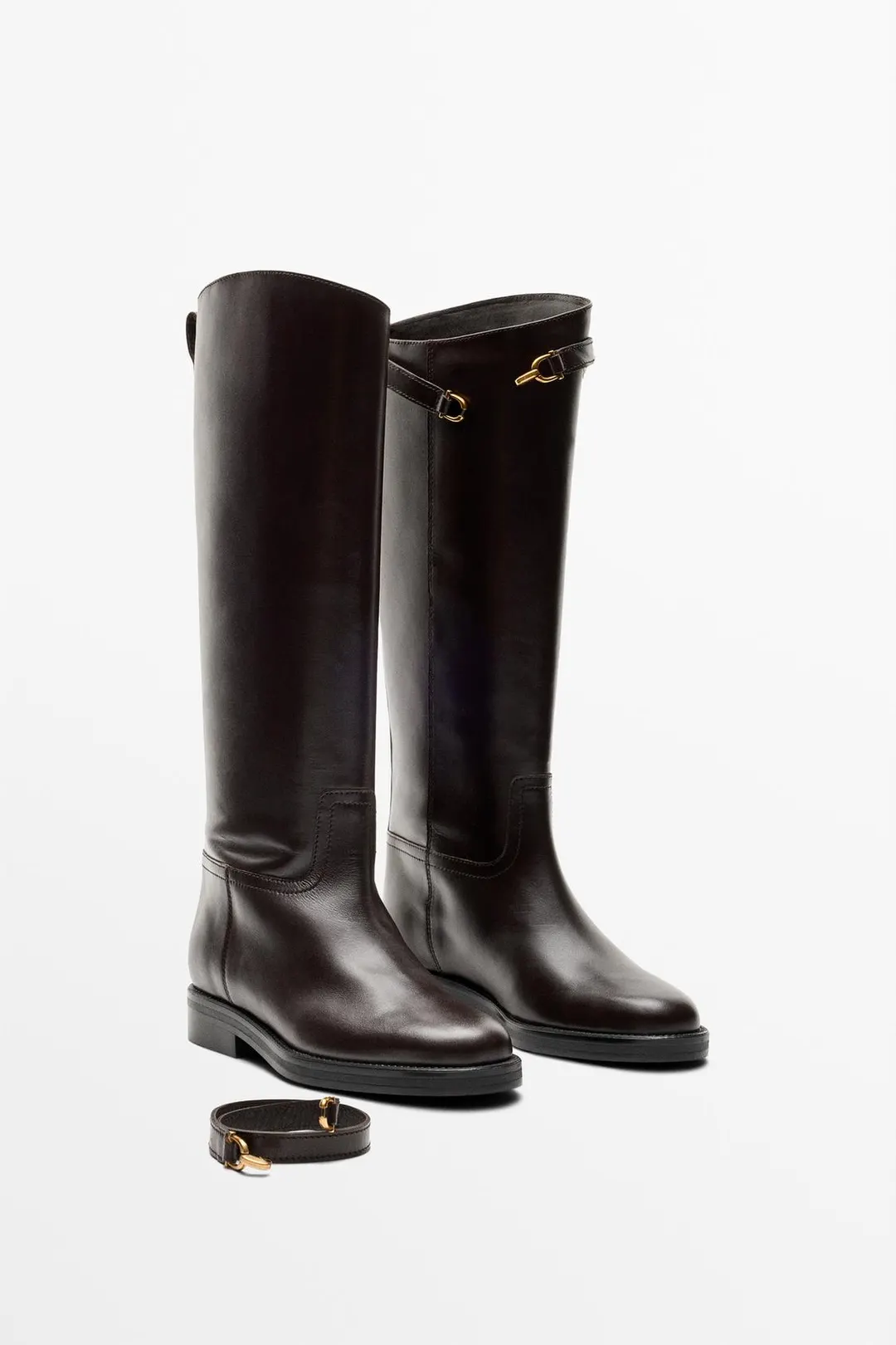 Сапоги для верховой езды кожаные, Massimo Dutti