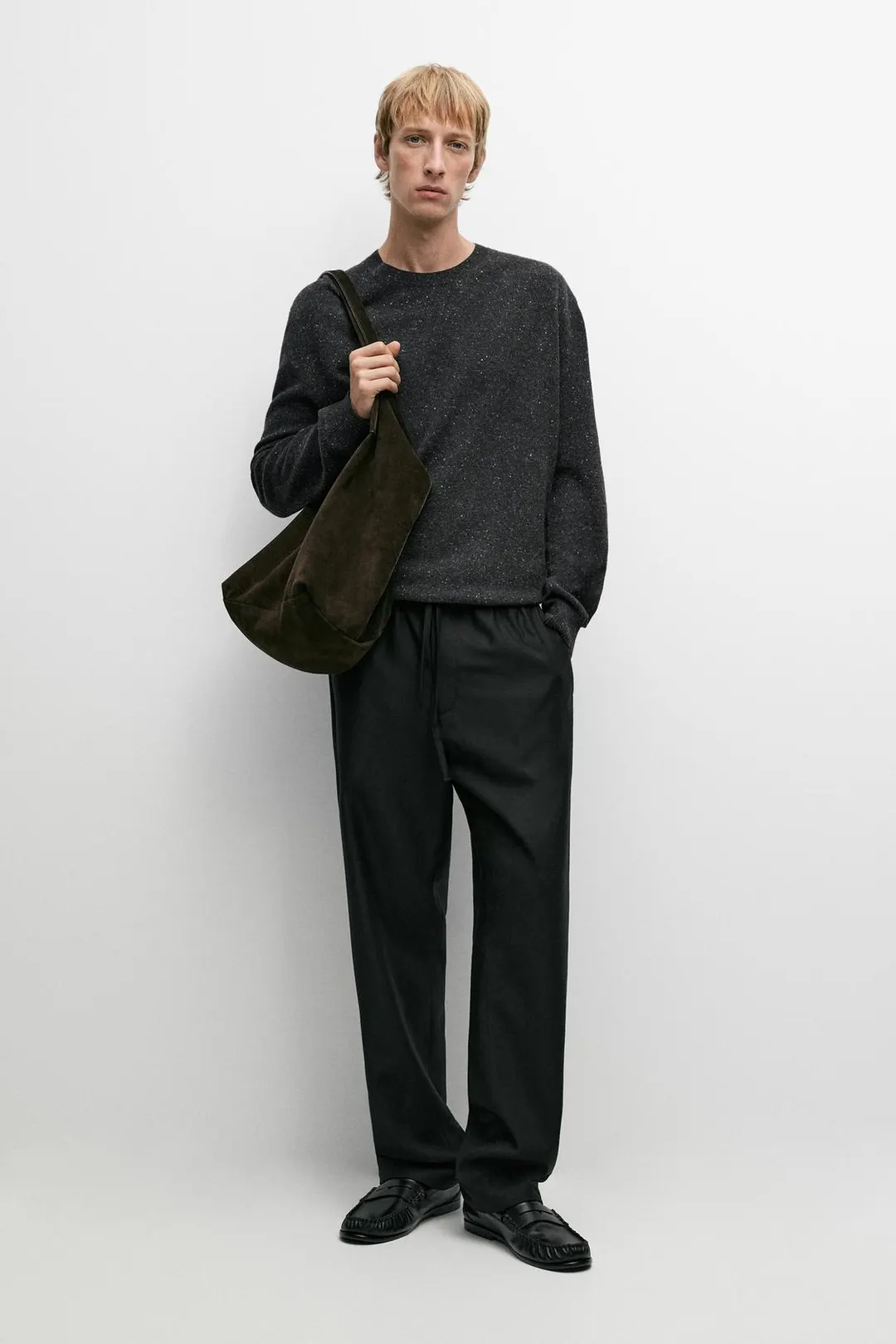 Брюки-джоггеры из 100% шерсти, Massimo Dutti