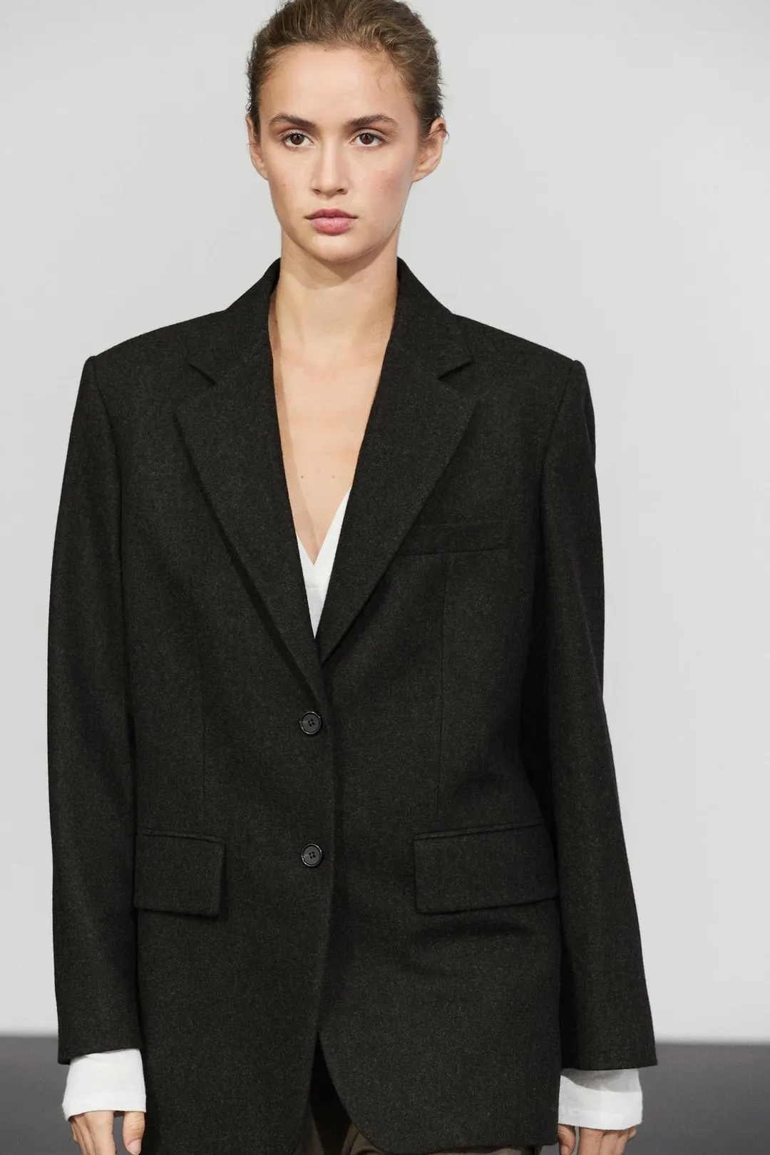 Блейзер на двух пуговицах из смесовой шерсти, Massimo Dutti