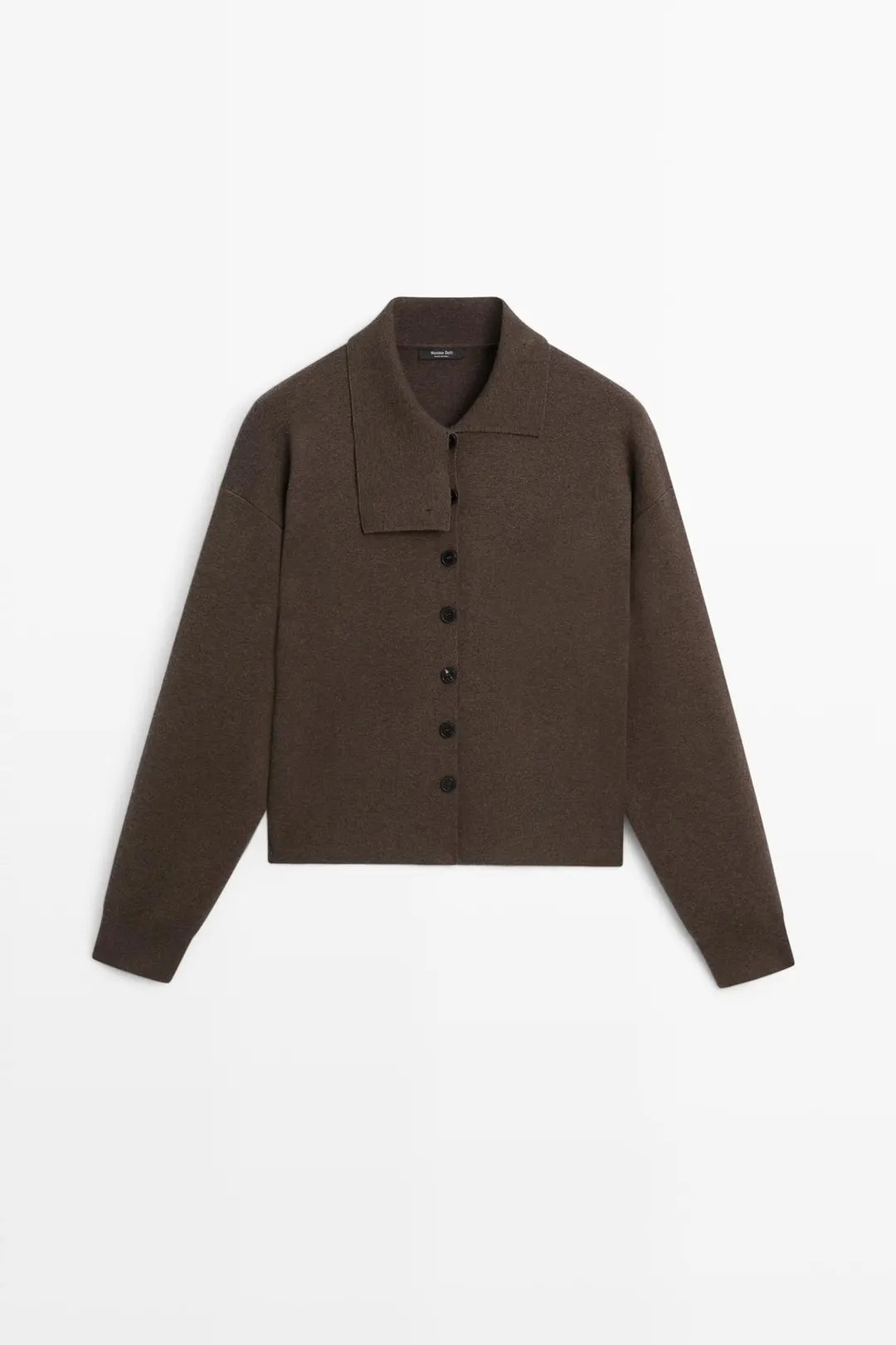 Кардиган вязаный с декоративным воротником, Massimo Dutti