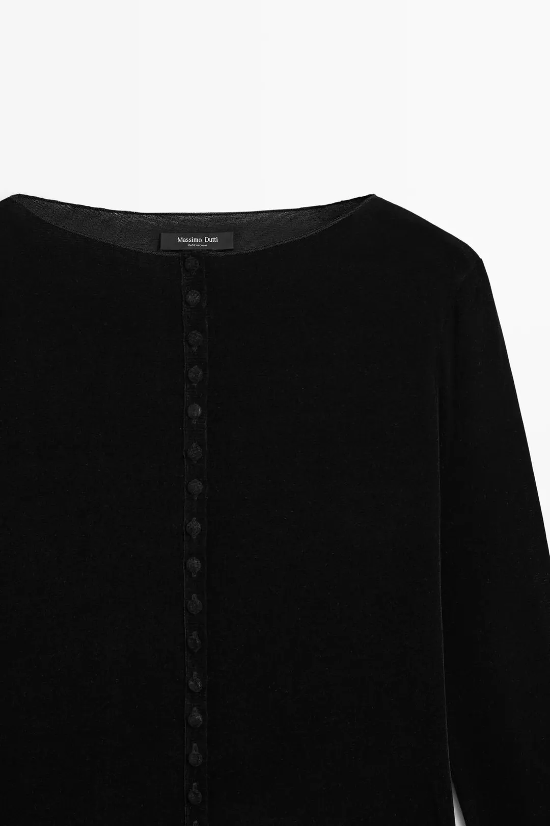 Вязаный кардиган с длинными рукавами и пуговицами, Massimo Dutti