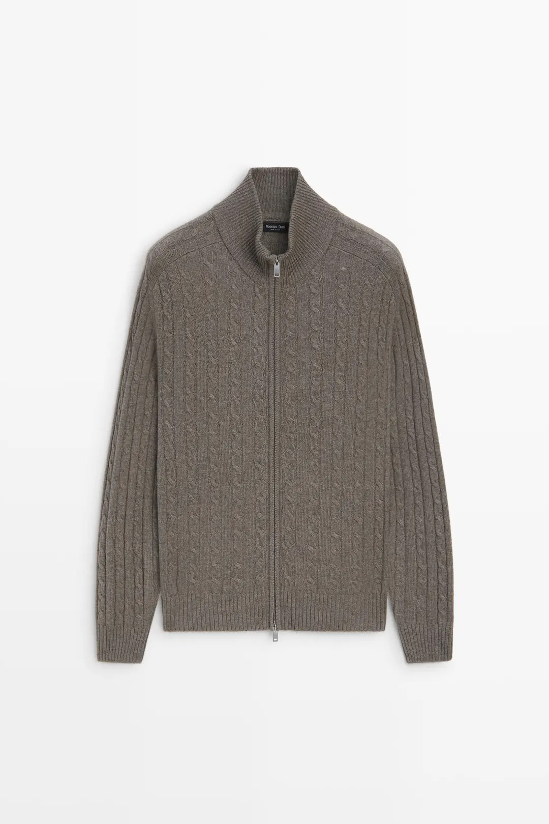 Кардиган из смесовой шерсти с плетеным узором, Massimo Dutti