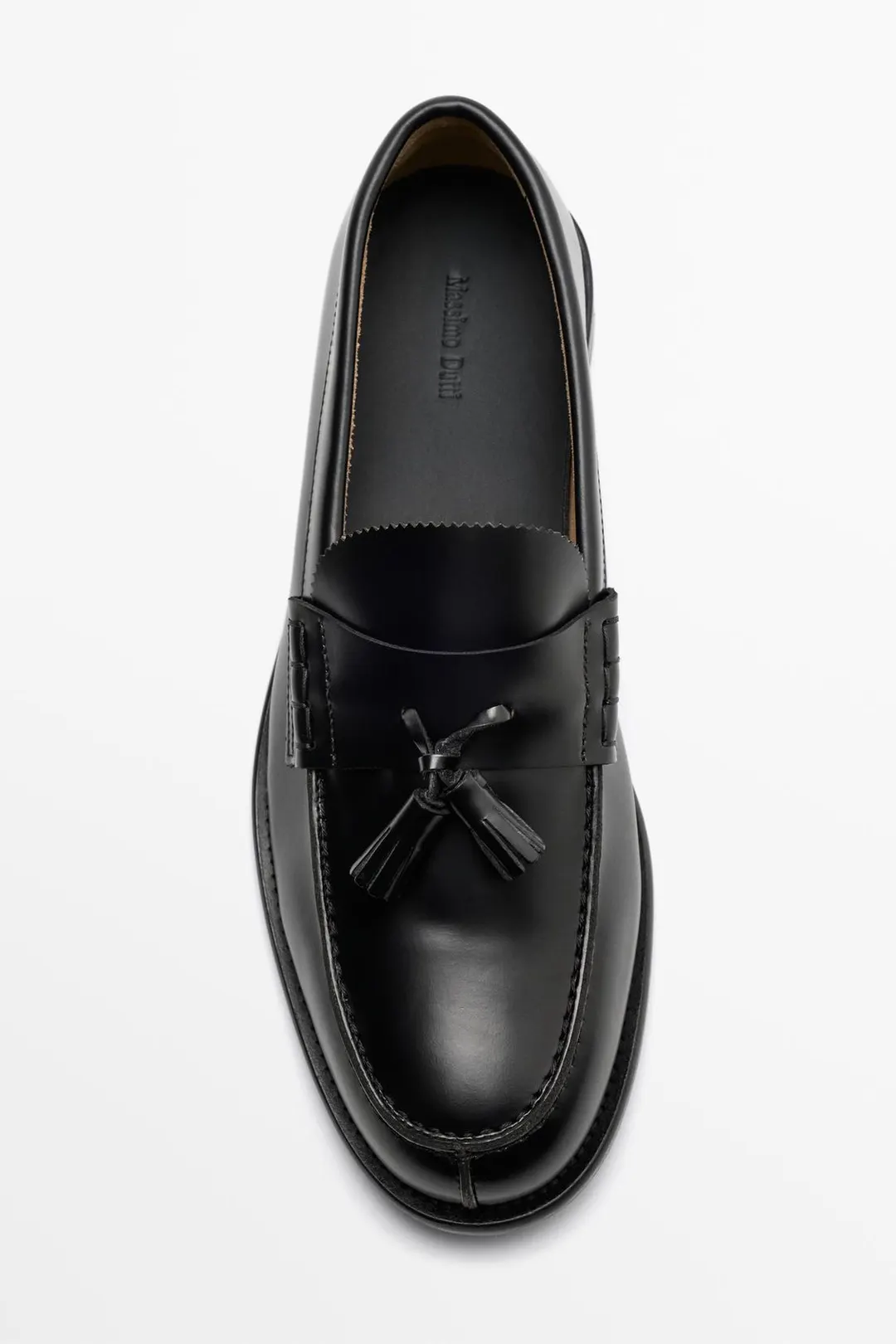 Лоферы кожаные с кисточками, Massimo Dutti