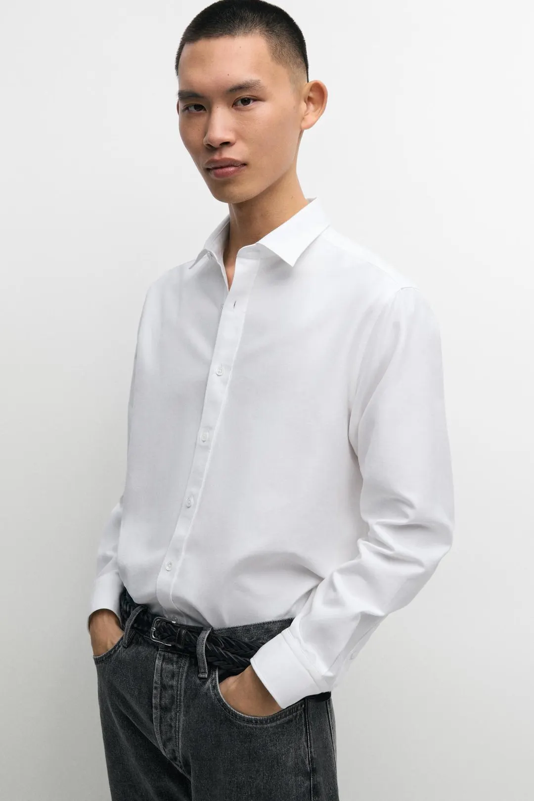 Оксфордская рубашка стандартного кроя из 100% хлопка, Massimo Dutti