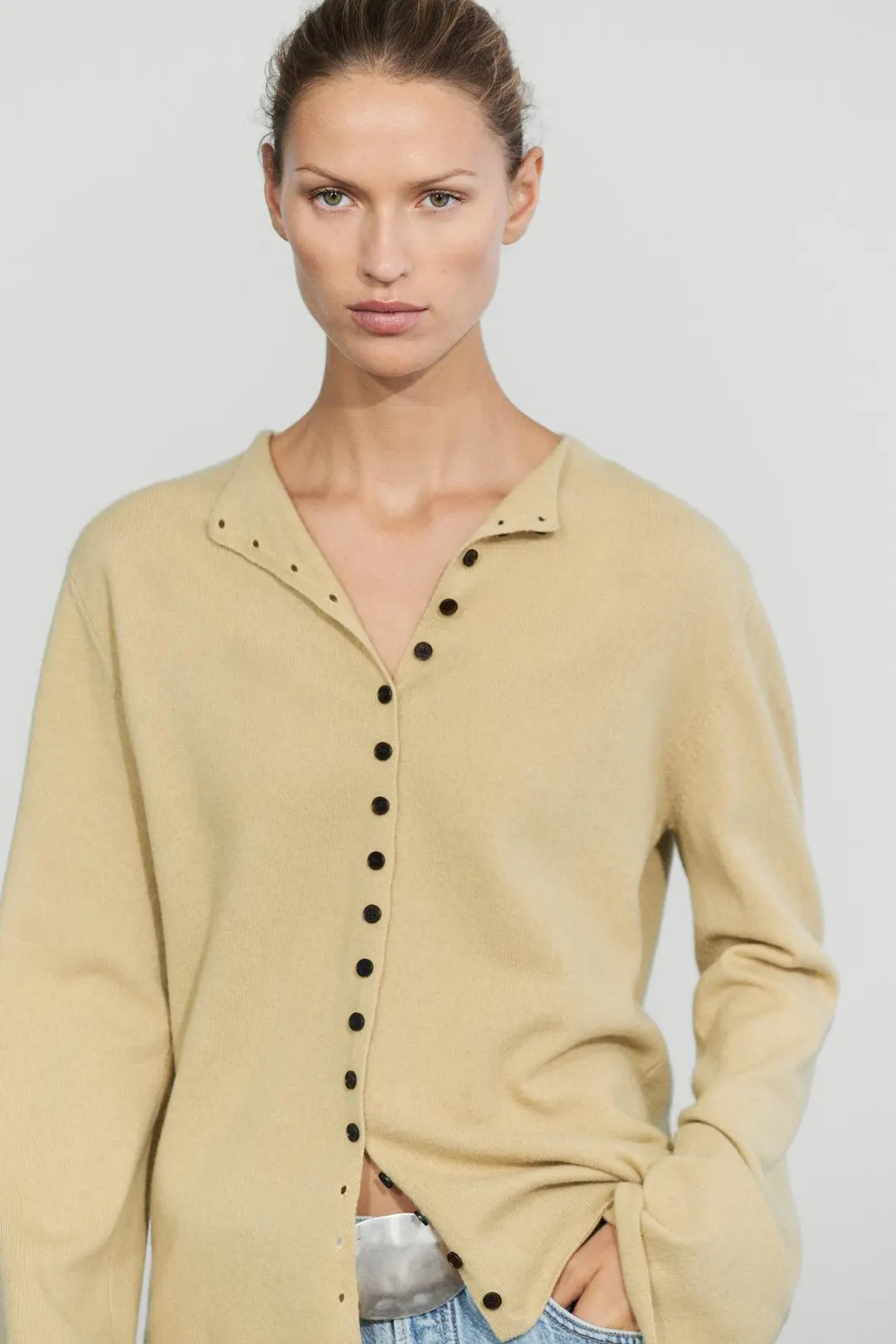 Кардиган вязаный на пуговицах из смесовой шерсти, Massimo Dutti
