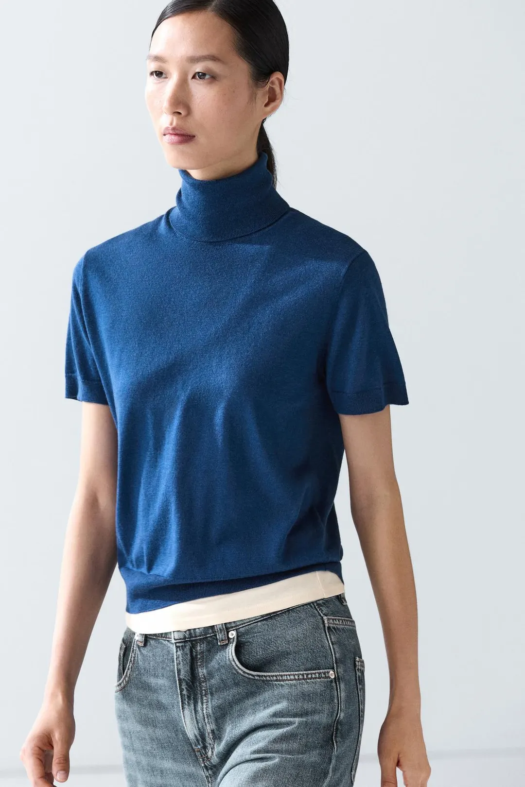 Свитер вязаный с воротником-стойкой, Massimo Dutti