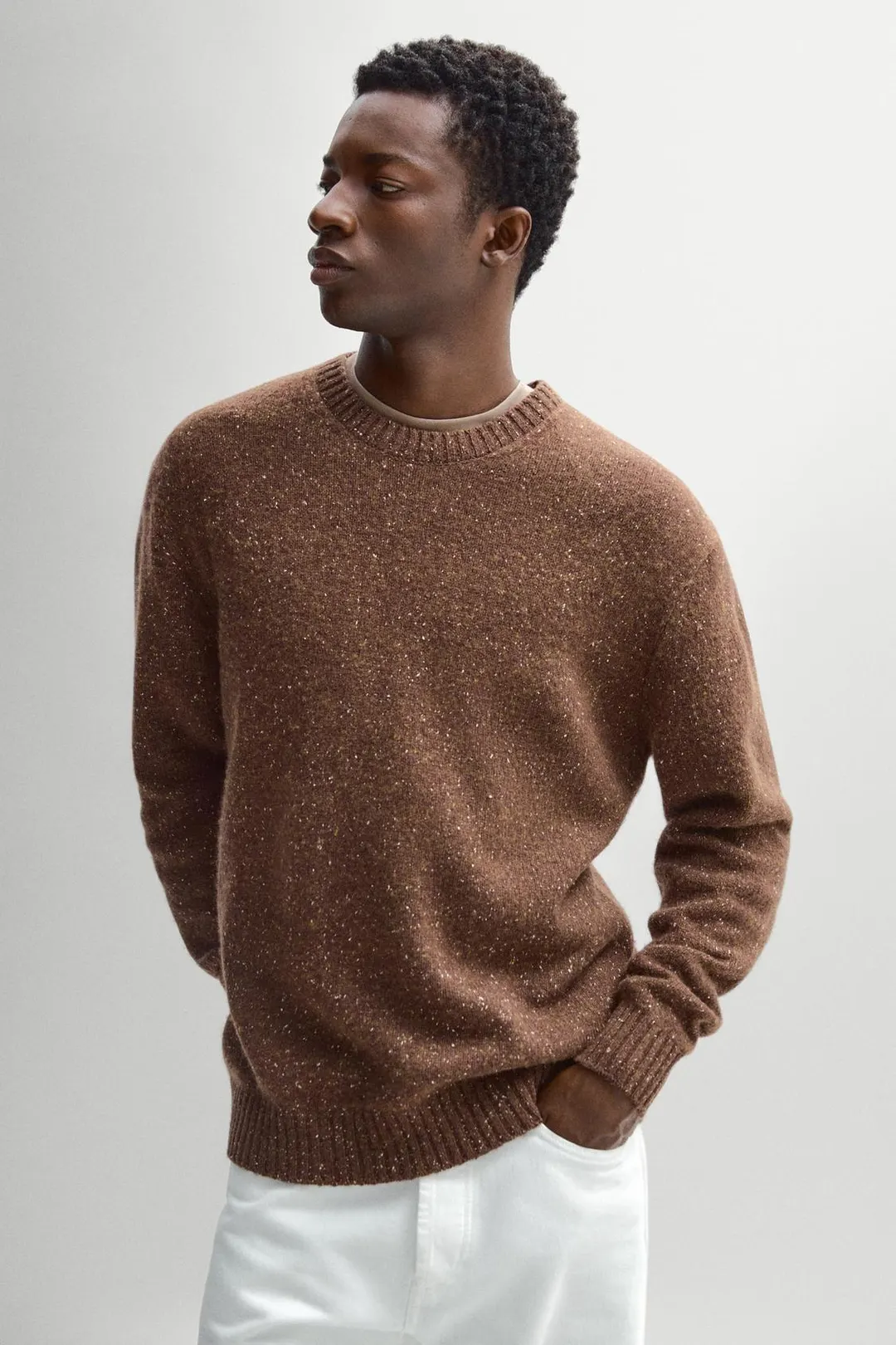 Свитер из смесовой шерсти с крапинками, Massimo Dutti