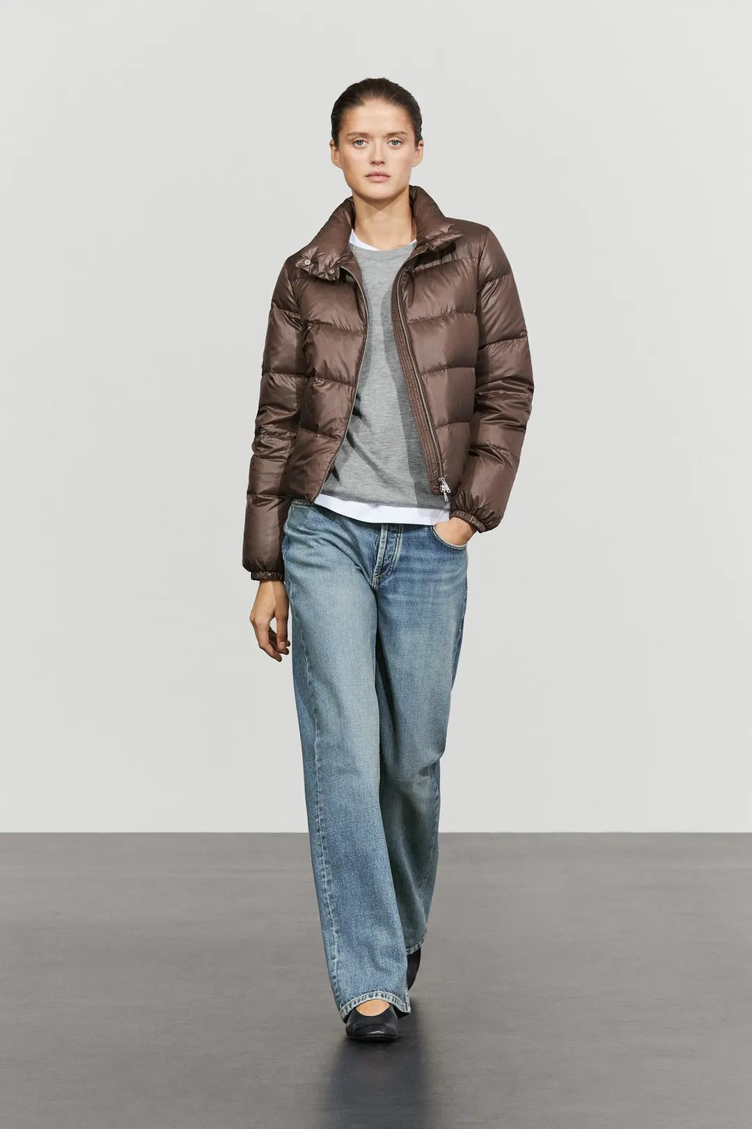 Пуховик с воротником-стойкой, Massimo Dutti
