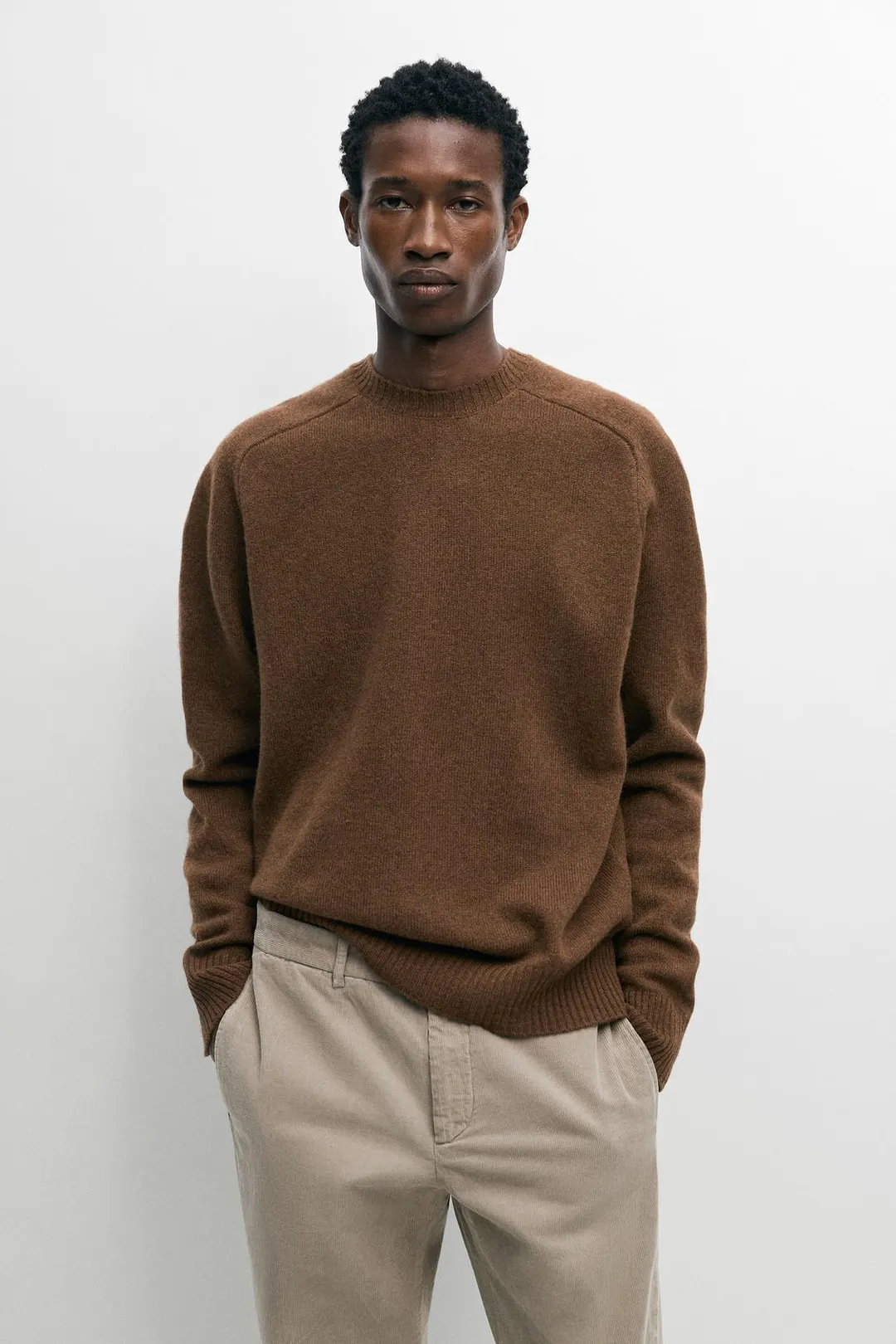 Свитер из смесовой шерсти с круглым вырезом, Massimo Dutti