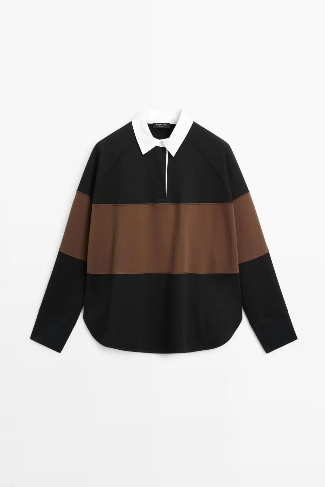 Поло оверсайз из 100% хлопка в широкую полоску, Massimo Dutti
