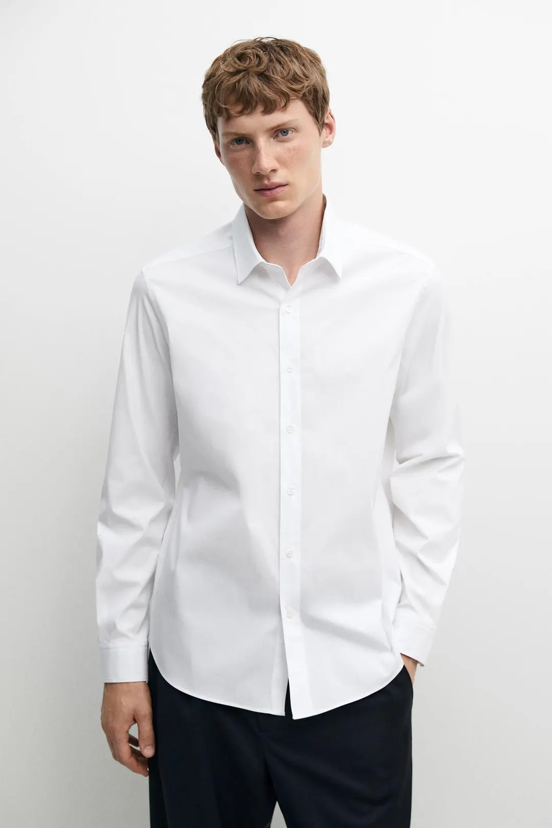 Рубашка приталенного кроя из эластичной ткани, Massimo Dutti