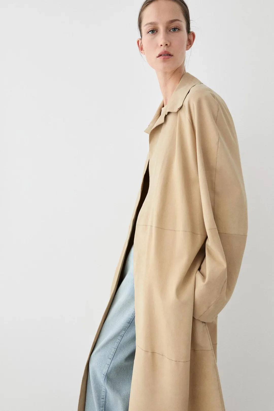 Длинное замшевое пальто, Massimo Dutti