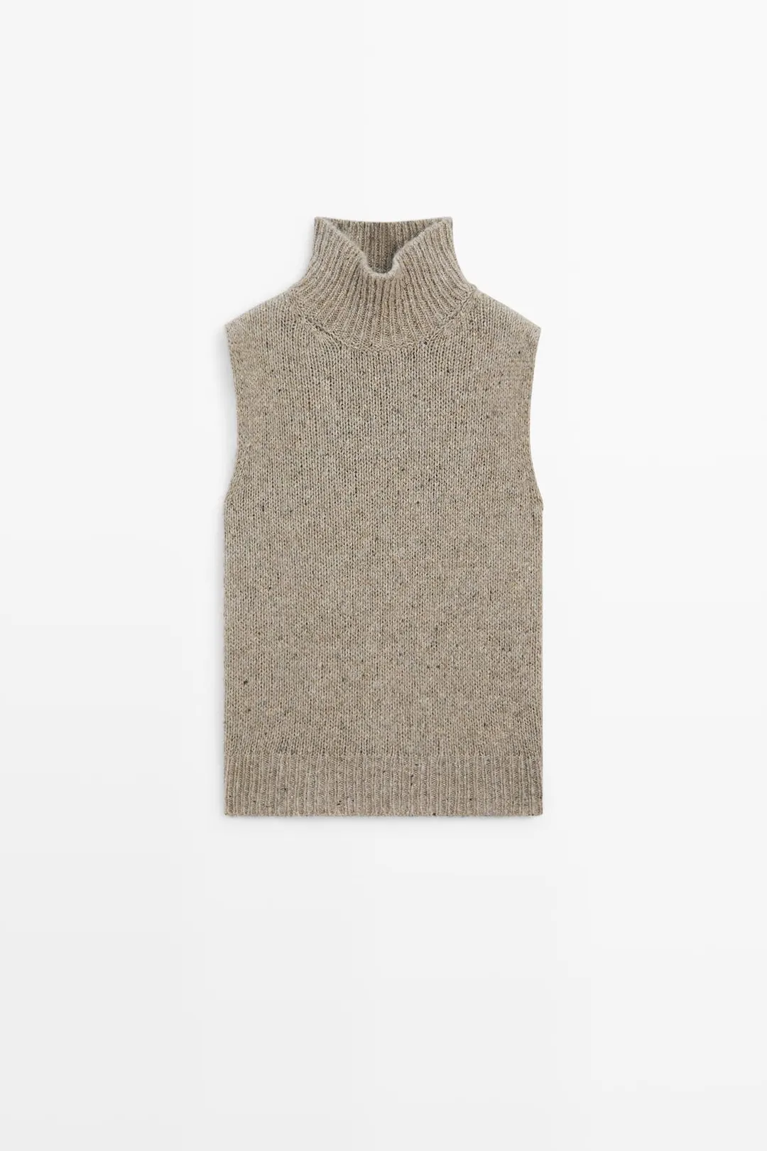Жилет вязаный с высоким воротником, Massimo Dutti
