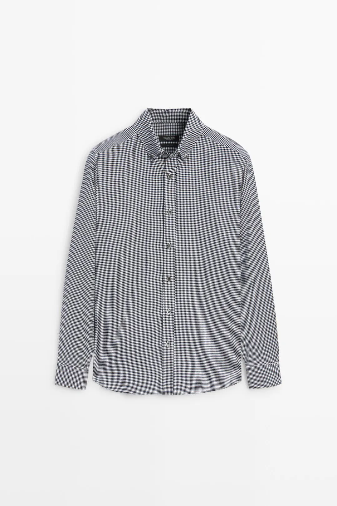Рубашка прямого кроя из 100% хлопка в клетку, Massimo Dutti