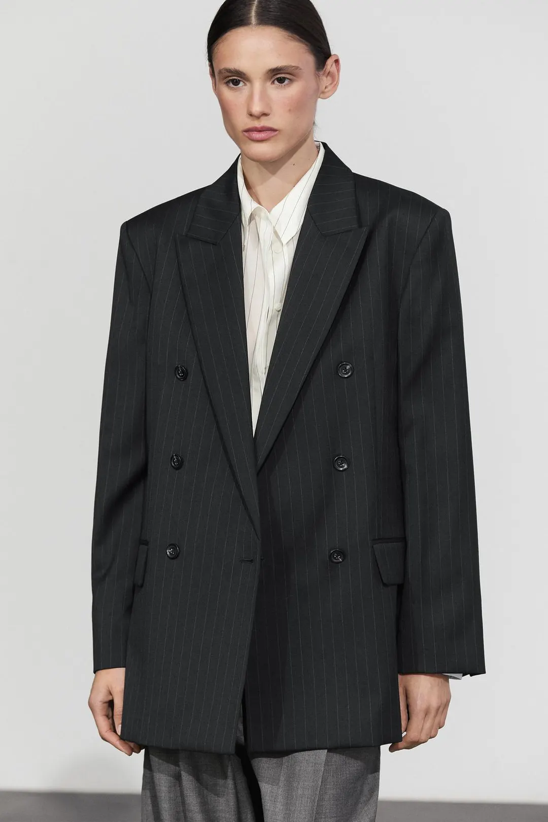 Пиджак в тонкую полоску из 100% шерсти, Massimo Dutti