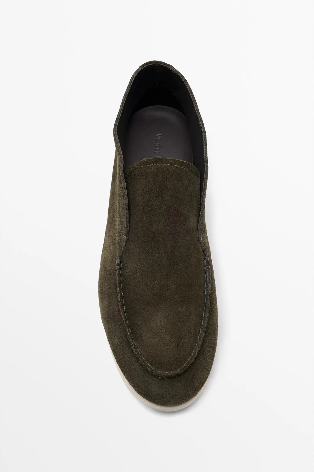 Ботильоны-лоферы из спилковой замши, Massimo Dutti