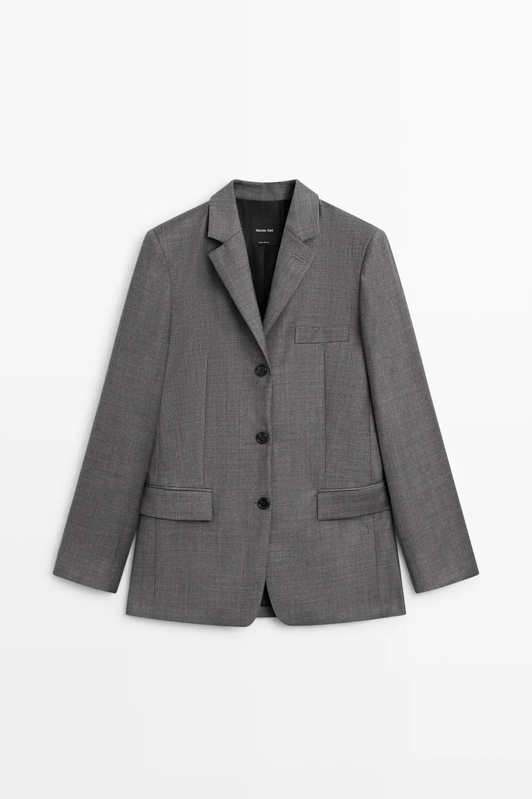 Костюмный пиджак из 100% шерсти с карманами, Massimo Dutti