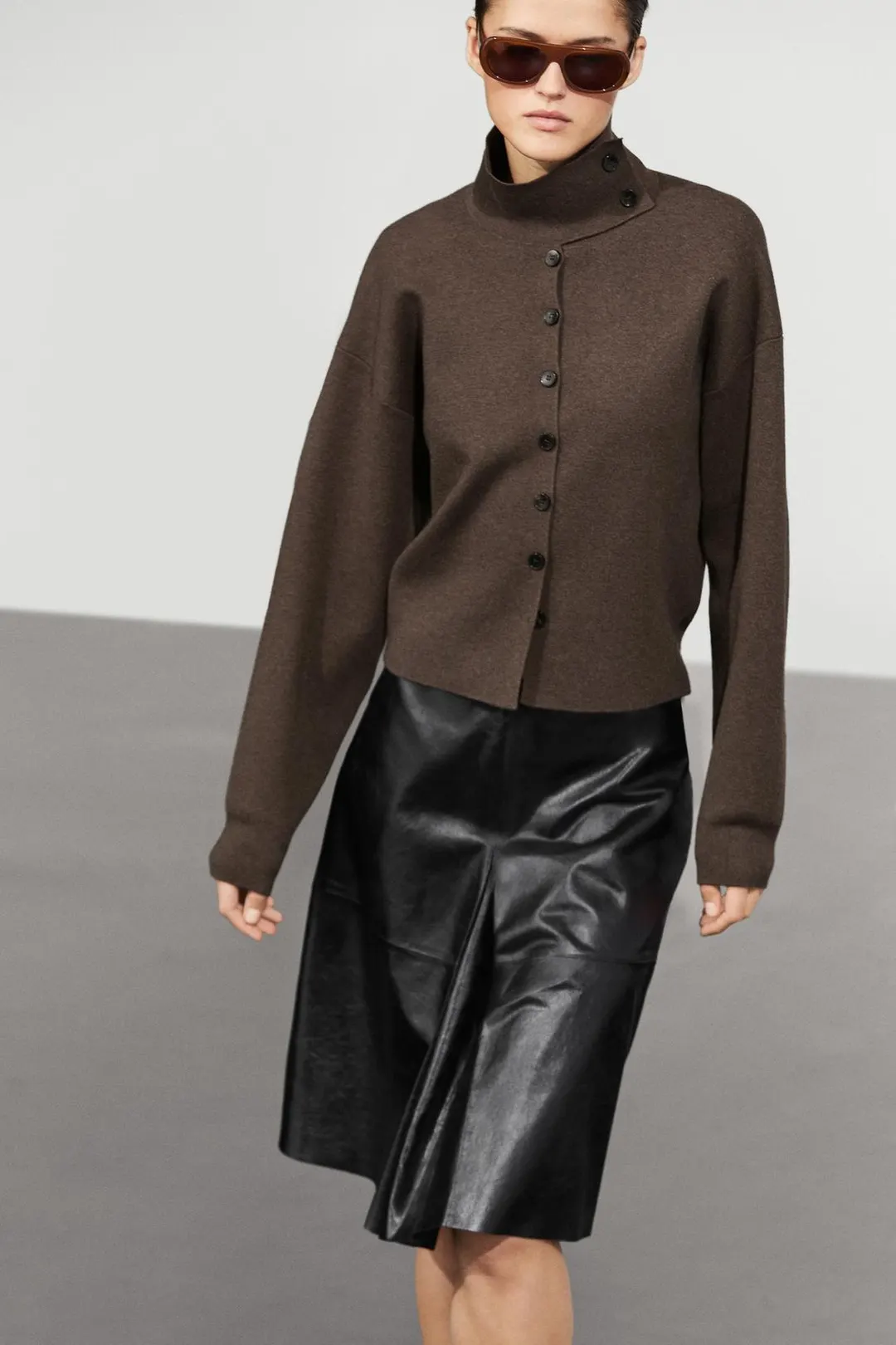 Кардиган вязаный с декоративным воротником, Massimo Dutti