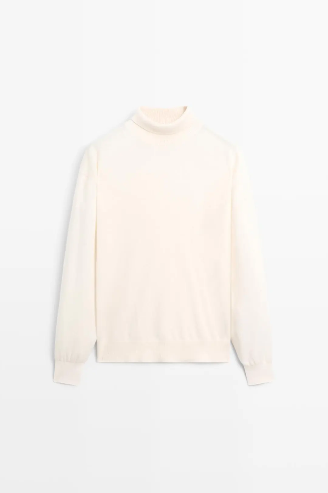 Свитер вязаный с высоким воротником из 100% кашемира, Massimo Dutti