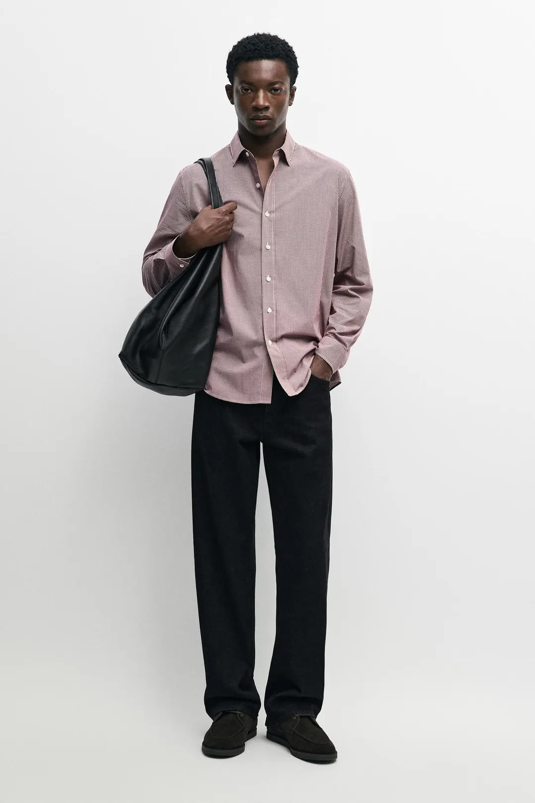 Рубашка стандартного кроя в клетку виши, Massimo Dutti