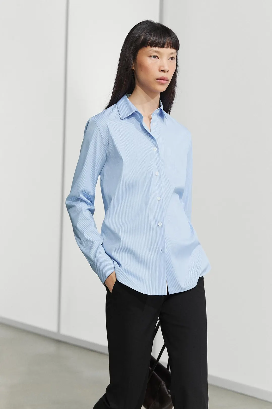 Рубашка в полоску из эластичного поплина, Massimo Dutti