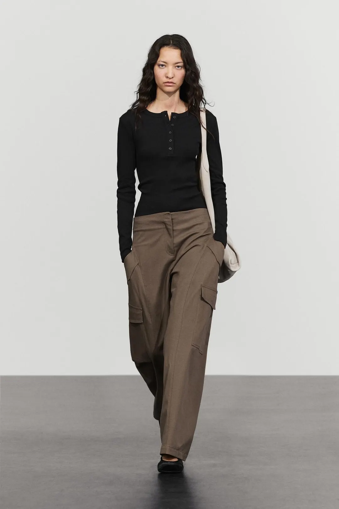 Лонгслив хенли из 100% хлопка, Massimo Dutti
