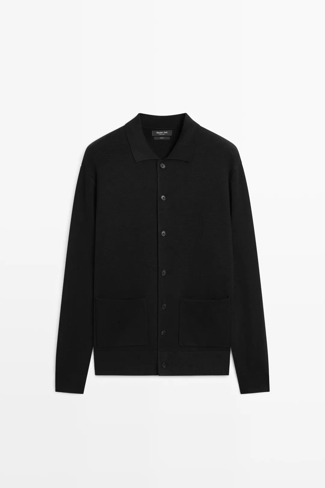 Кардиган из 100% хлопка с воротником поло, Massimo Dutti