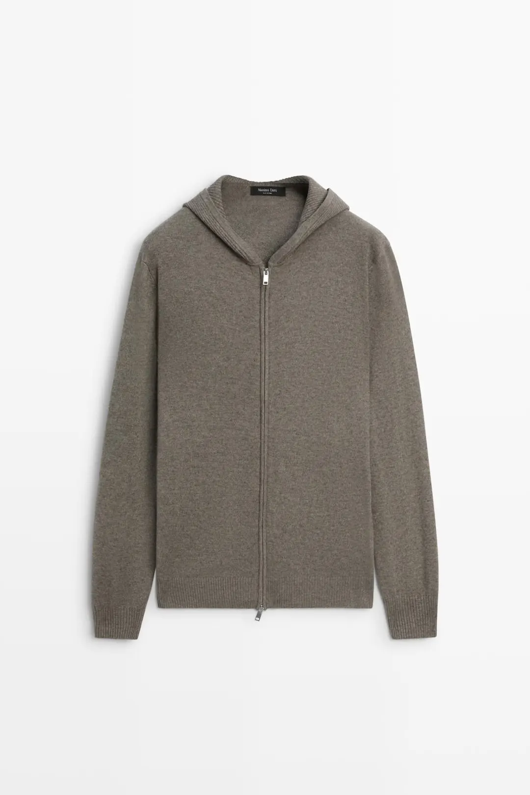 Вязаный кардиган с капюшоном из смесовой шерсти, Massimo Dutti
