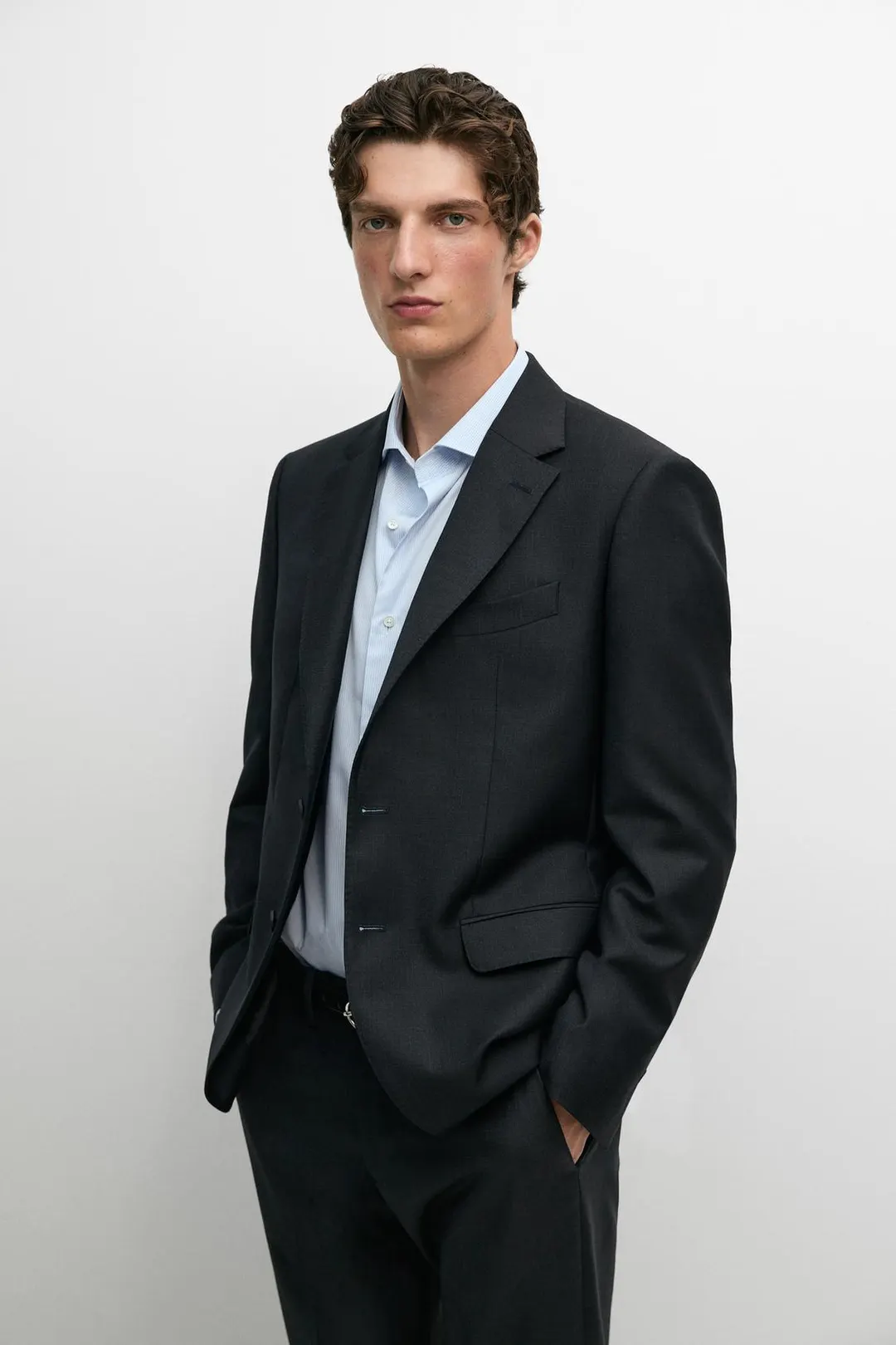 Костюмный пиджак из 100% шерсти, Massimo Dutti