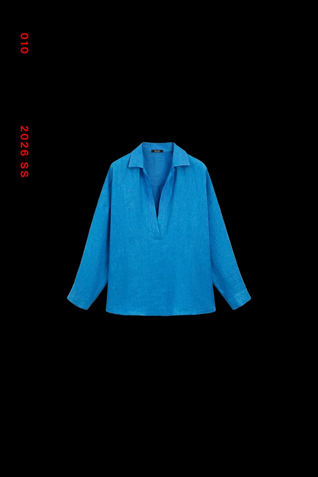 Струящаяся блузка из 100% льна, Massimo Dutti