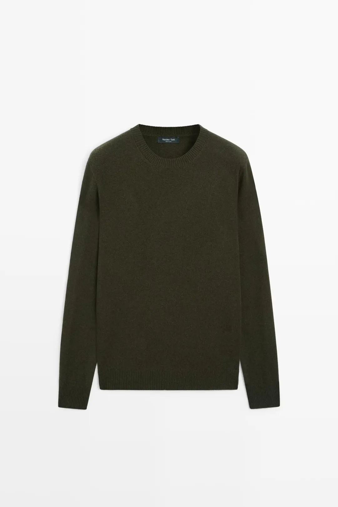 Вязаный свитер из смесовой шерсти с круглым вырезом, Massimo Dutti