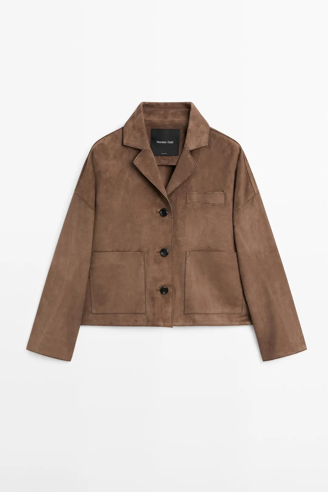 Замшевая куртка струящегося кроя, Massimo Dutti