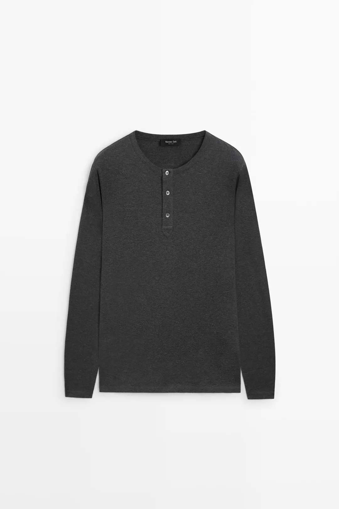 Футболка хенли из 100% легкого хлопка, Massimo Dutti