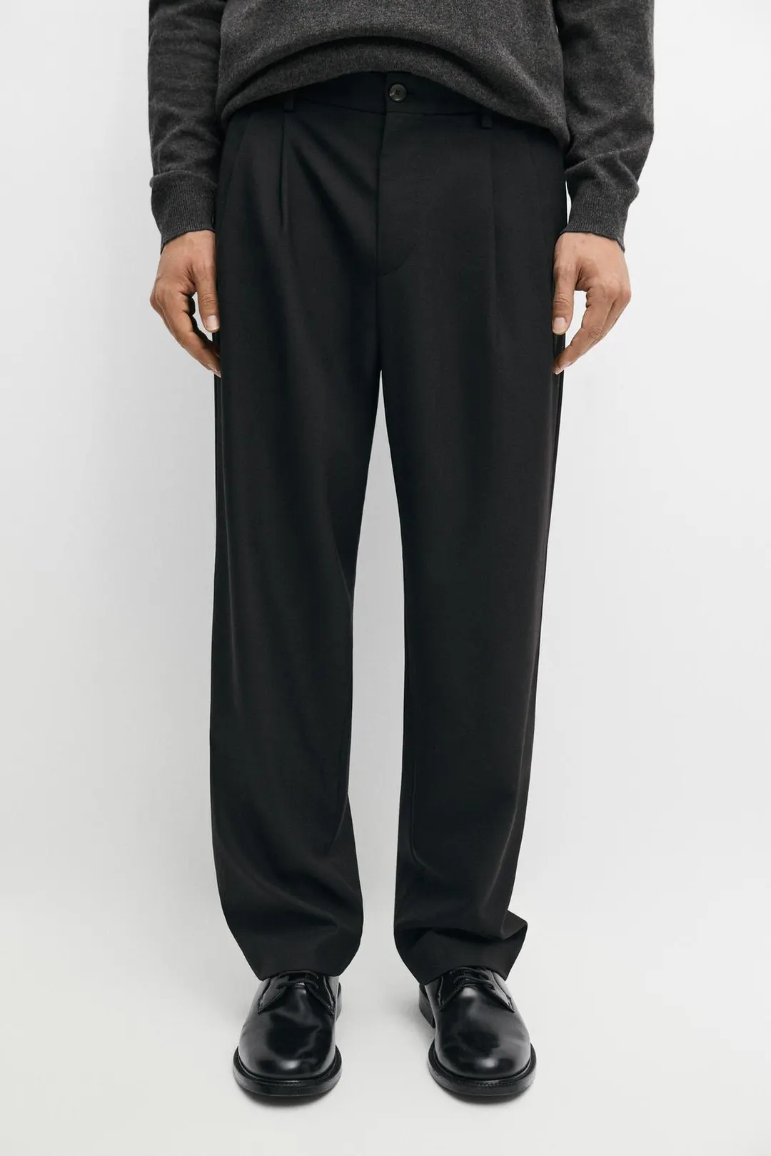 Брюки свободного кроя с двойными защипами, Massimo Dutti