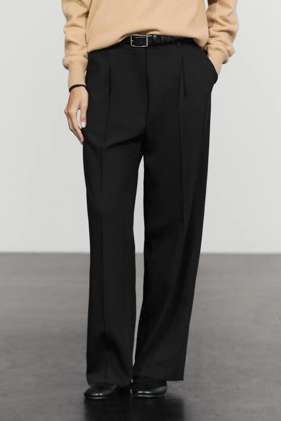 Брюки струящиеся со складками, Massimo Dutti