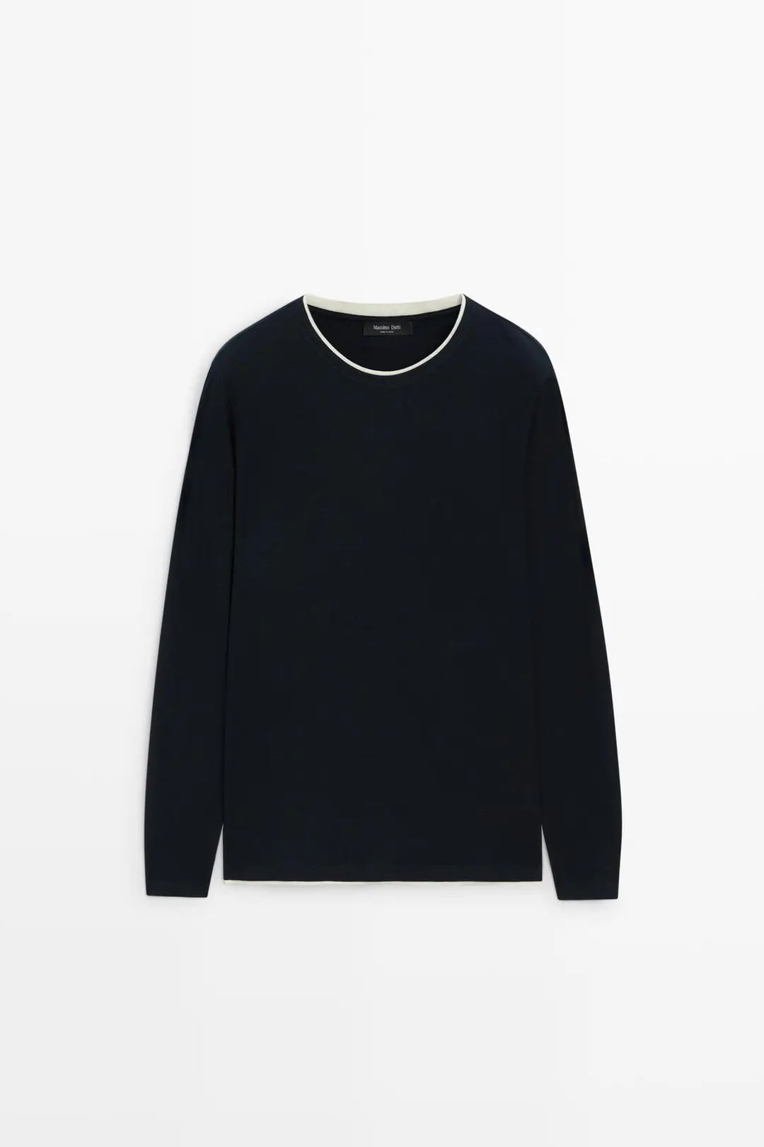 Футболка с двойной отделкой из смесового хлопка, Massimo Dutti