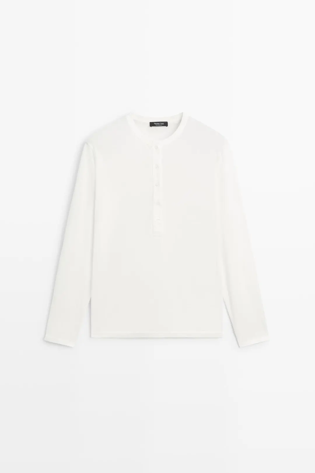 Футболка хенли из 100% хлопка, Massimo Dutti